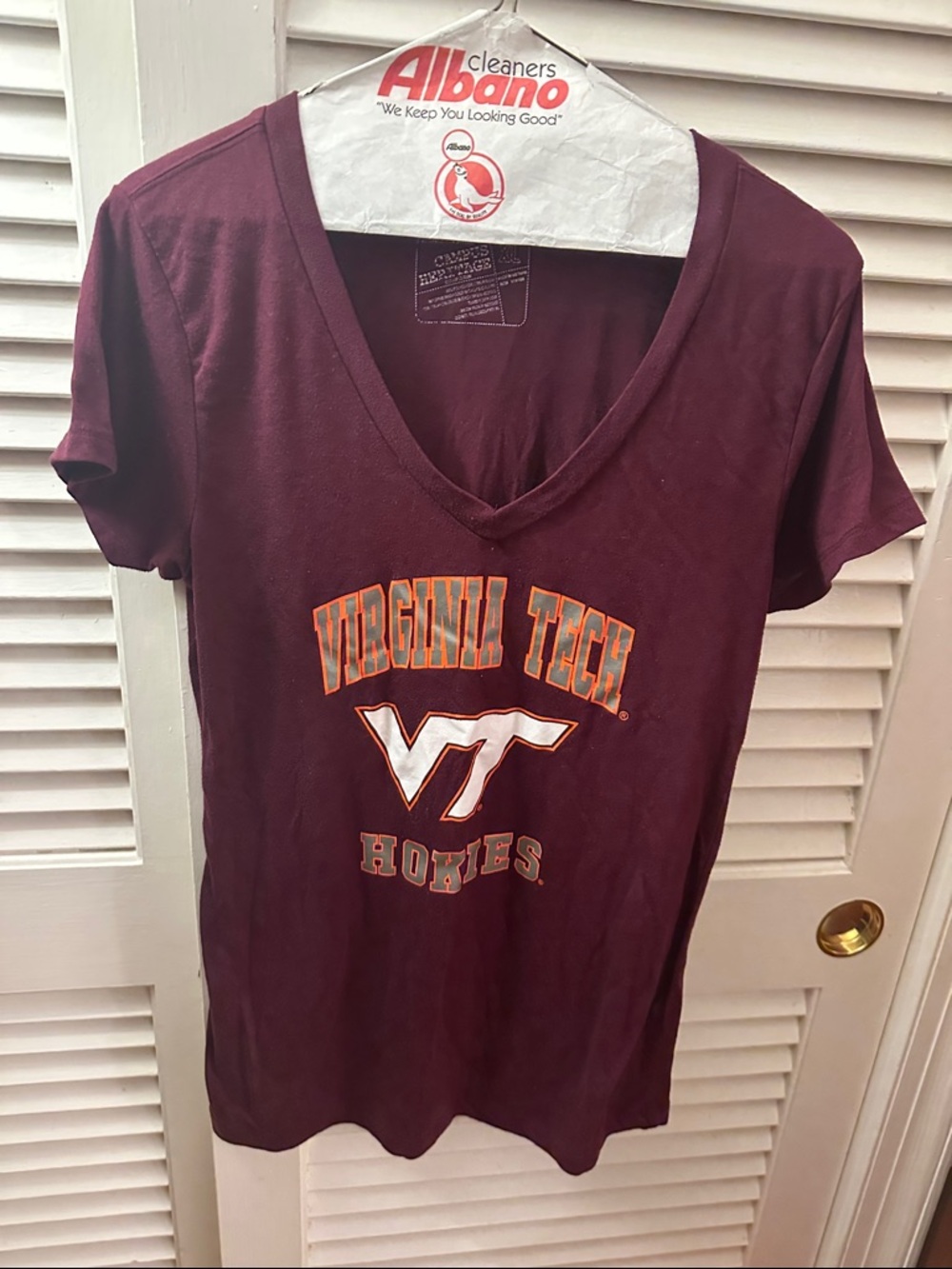 Campus Heritage Maroon Virginia Tech V-Neck Tee